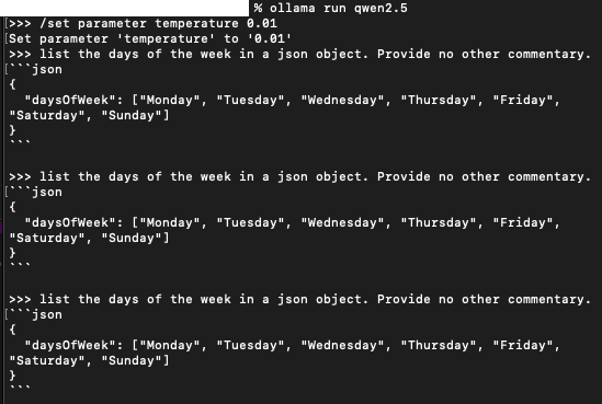 Getting a json response from qwen2.5
